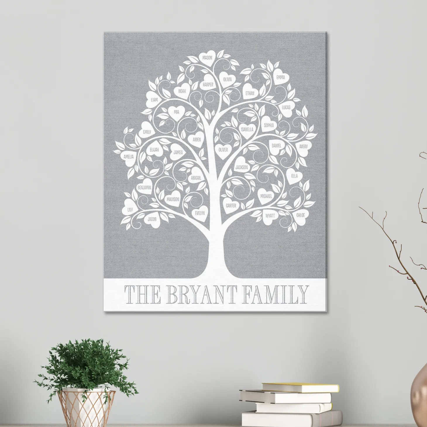 TwinkleBright® LED Hearts Family Tree Canvas