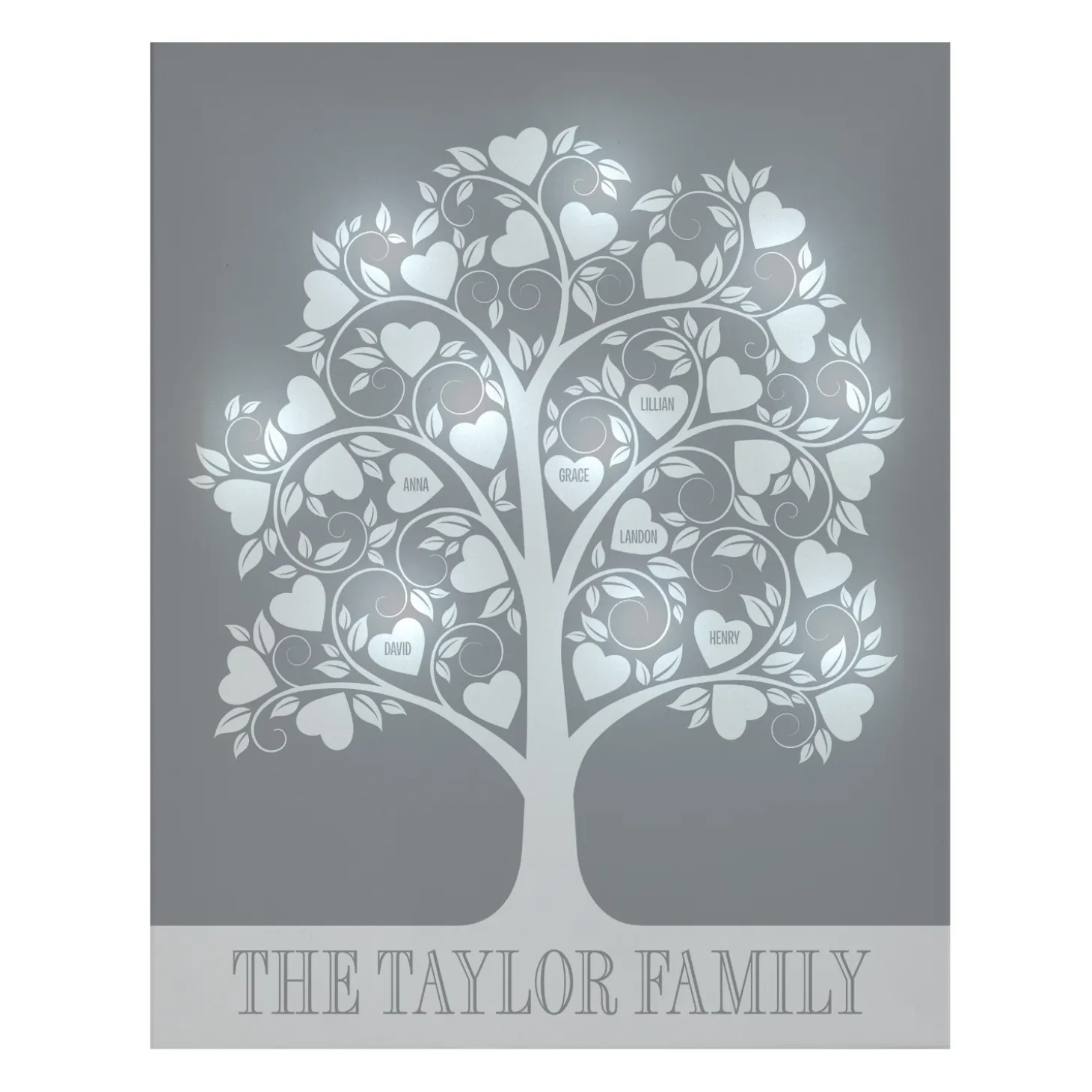 TwinkleBright® LED Hearts Family Tree Canvas