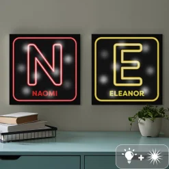 TwinkleBright® LED Initial Neon Sign Canvas
