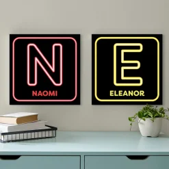 TwinkleBright® LED Initial Neon Sign Canvas