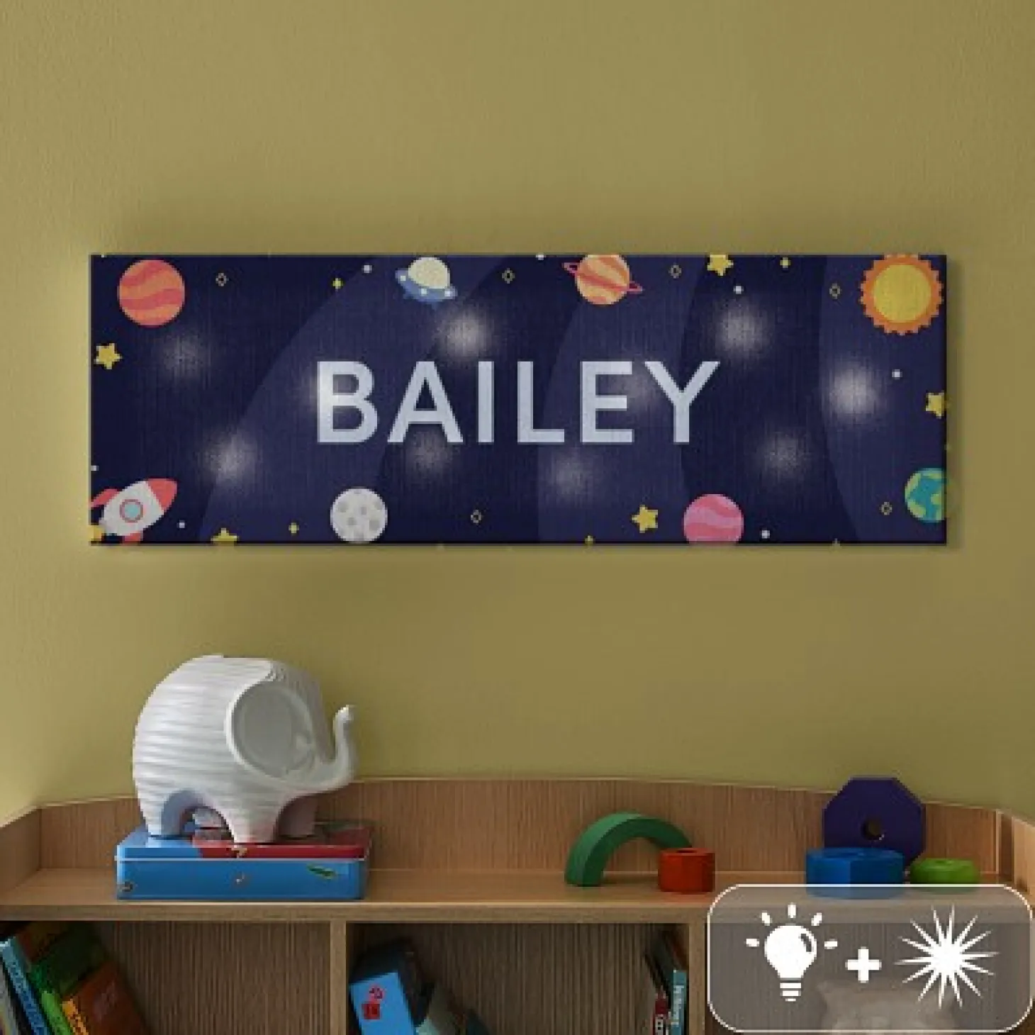 TwinkleBright® LED Outer Space Canvas