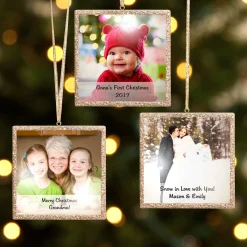 TwinkleBright® LED Photo with Message Gold Ornament