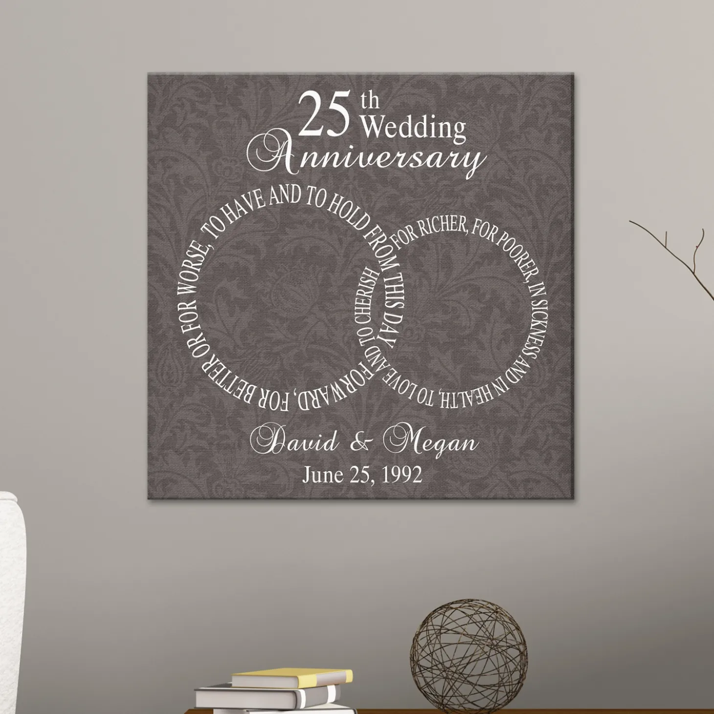 TwinkleBright® LED Rings of Love Anniversary Canvas
