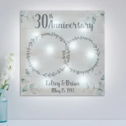 TwinkleBright® LED Rings of Love Anniversary Canvas