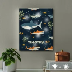 TwinkleBright® LED Sharks Canvas