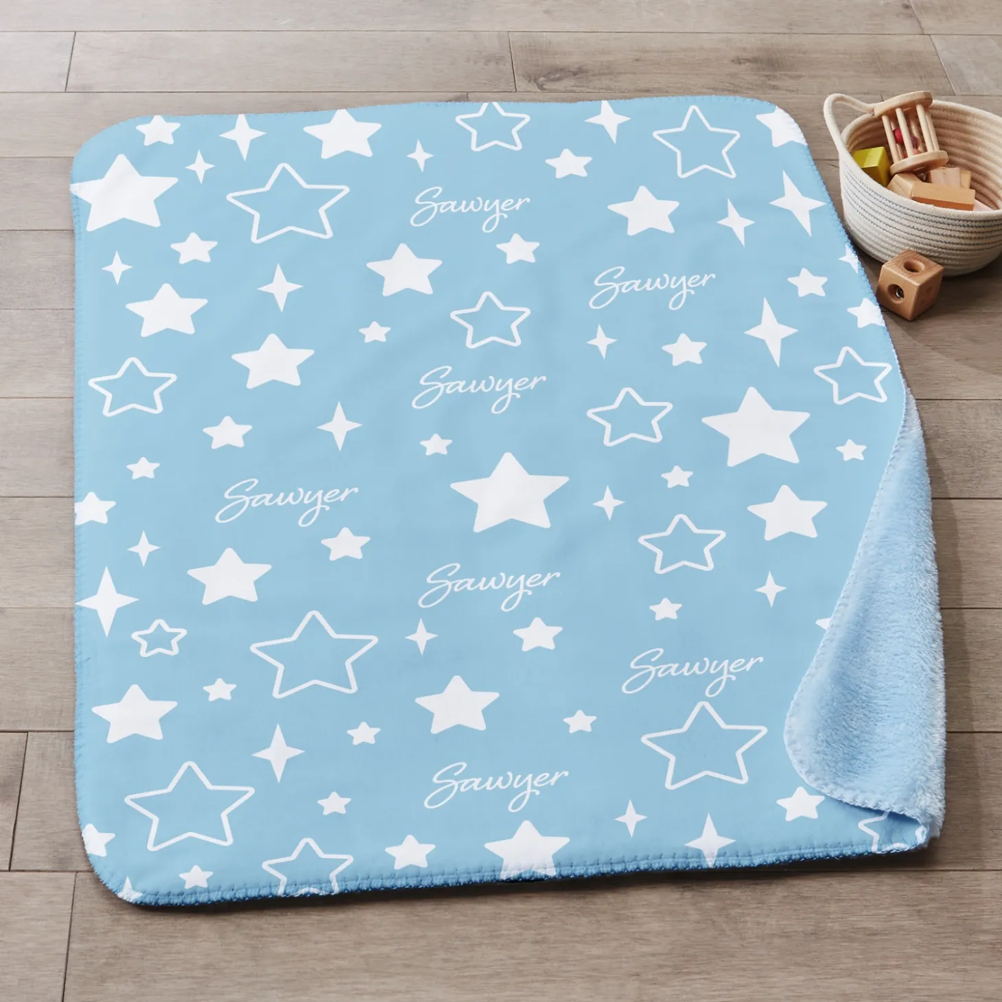 Twinkle Stars Sherpa Baby Blanket