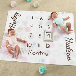 Twin Monthly Milestone Plush Blanket