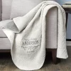 Two Hearts Embroidered Quilted Throw