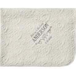 Two Hearts Embroidered Quilted Throw