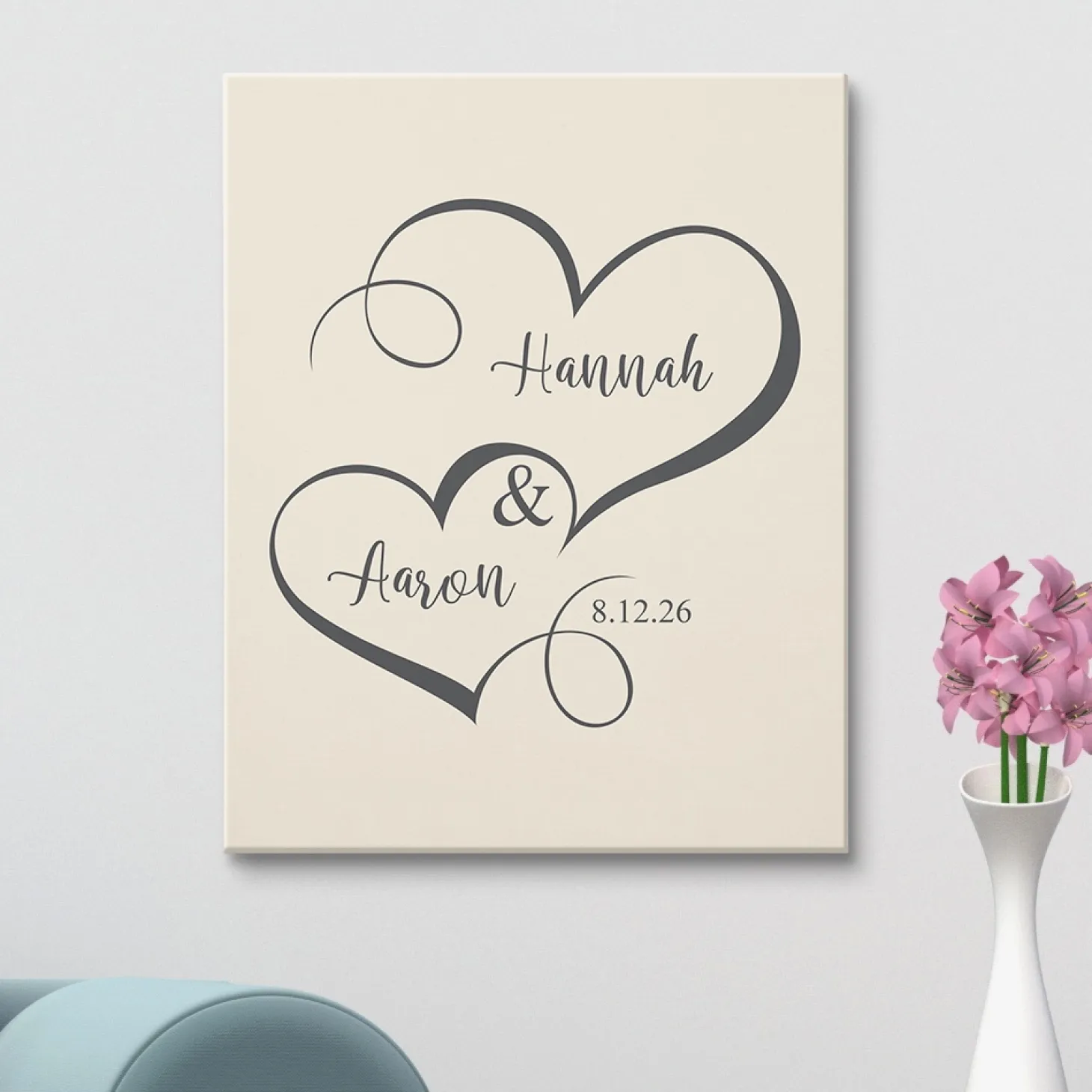 Two Hearts One Love Canvas