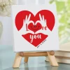 Two Hearts, One Love Mini Canvas on Easel