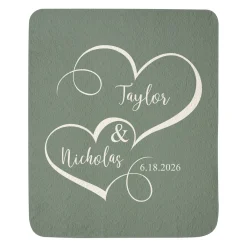 Two Hearts One Love Quilted Throw