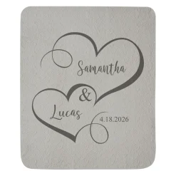 Two Hearts One Love Quilted Throw