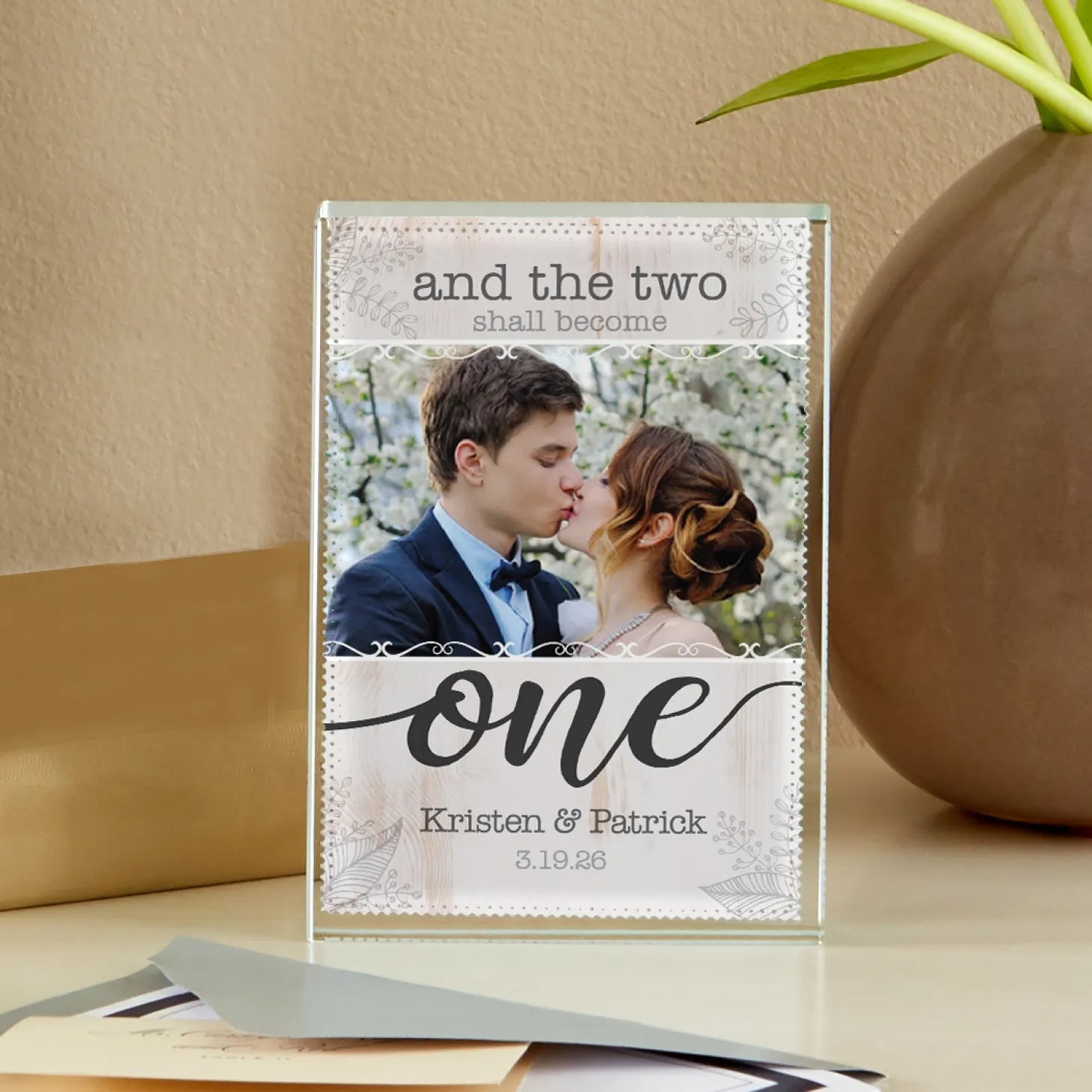Two Shall Become One Photo Glass Block