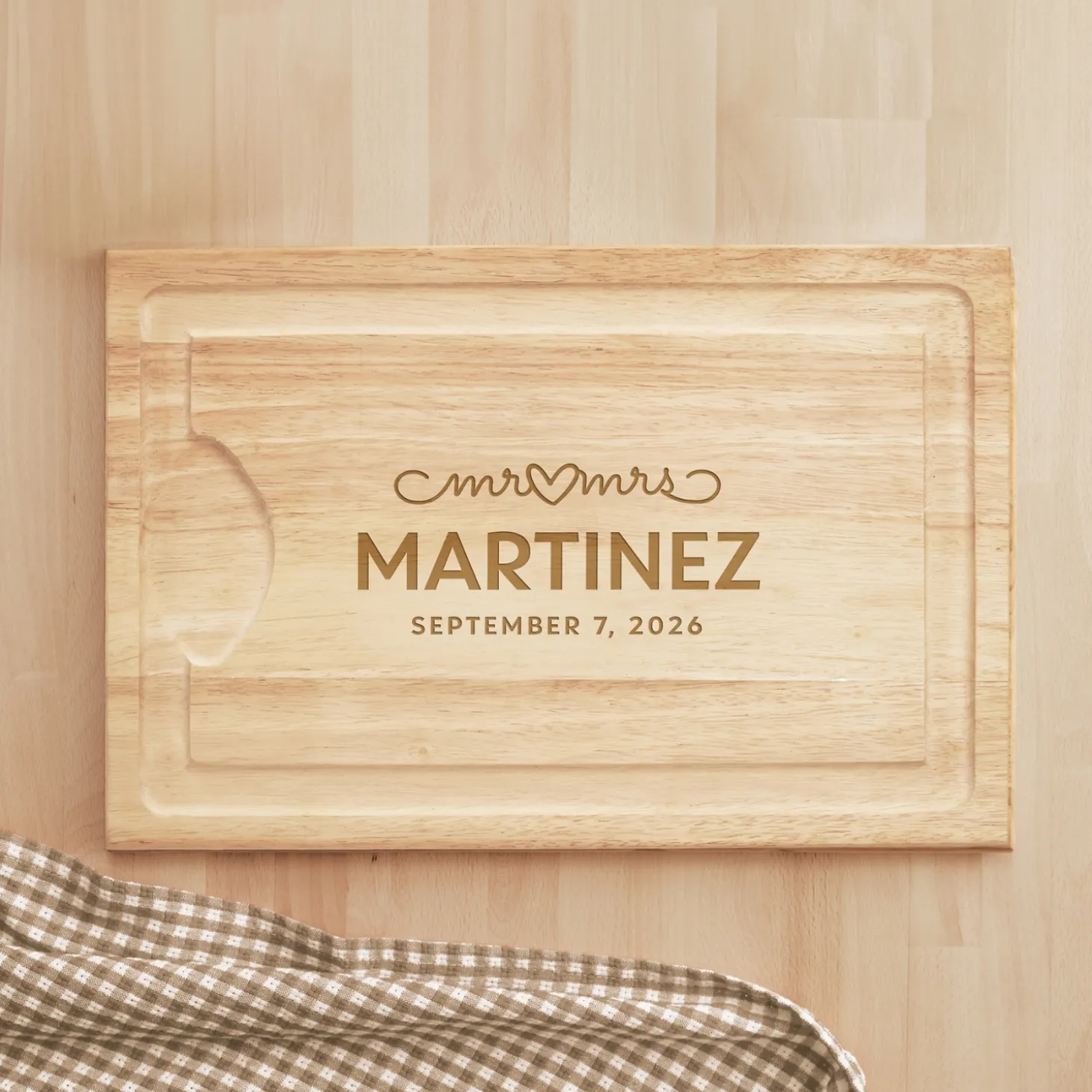 United in Love Maple Wood Cutting Board