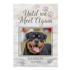 Until We Meet Again Pet Memorial Photo Garden Flag