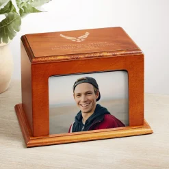 U.S. Air Force™ Logo Memorial Wood Frame Cremation Urn