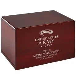 U.S. Army® 1775 Memorial Engraved Wood Cremation Urn