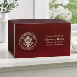 U.S. Army® Seal Memorial Engraved Wood Cremation Urn