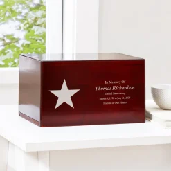U.S. Army® Star Memorial Engraved Wood Cremation Urn