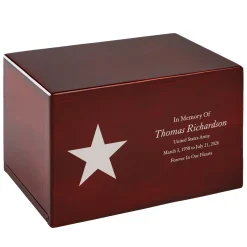 U.S. Army® Star Memorial Engraved Wood Cremation Urn