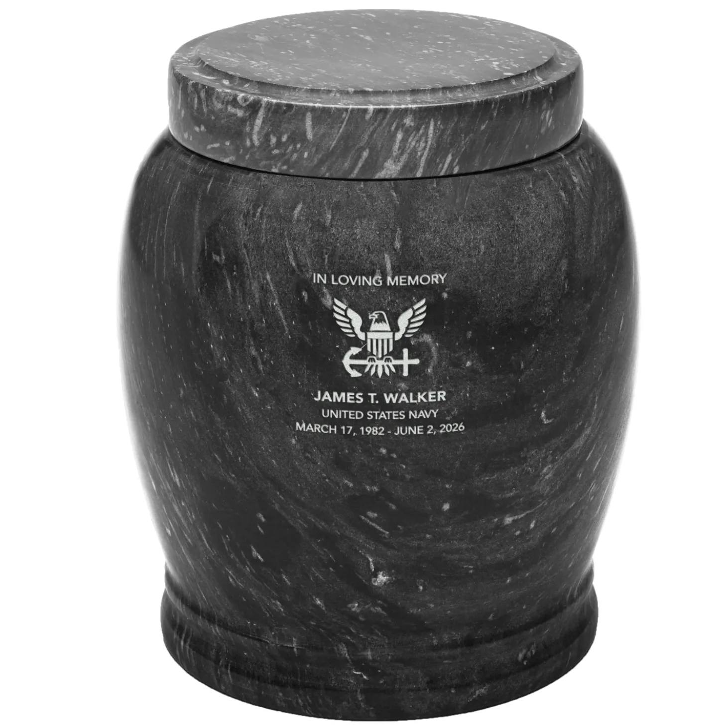 U.S. Navy® Eagle Engraved Marble Cremation Urn