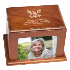 U.S. Navy® Eagle Memorial Wood Frame Cremation Urn