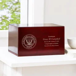 U.S. Navy® Seal Engraved Wood Cremation Urn