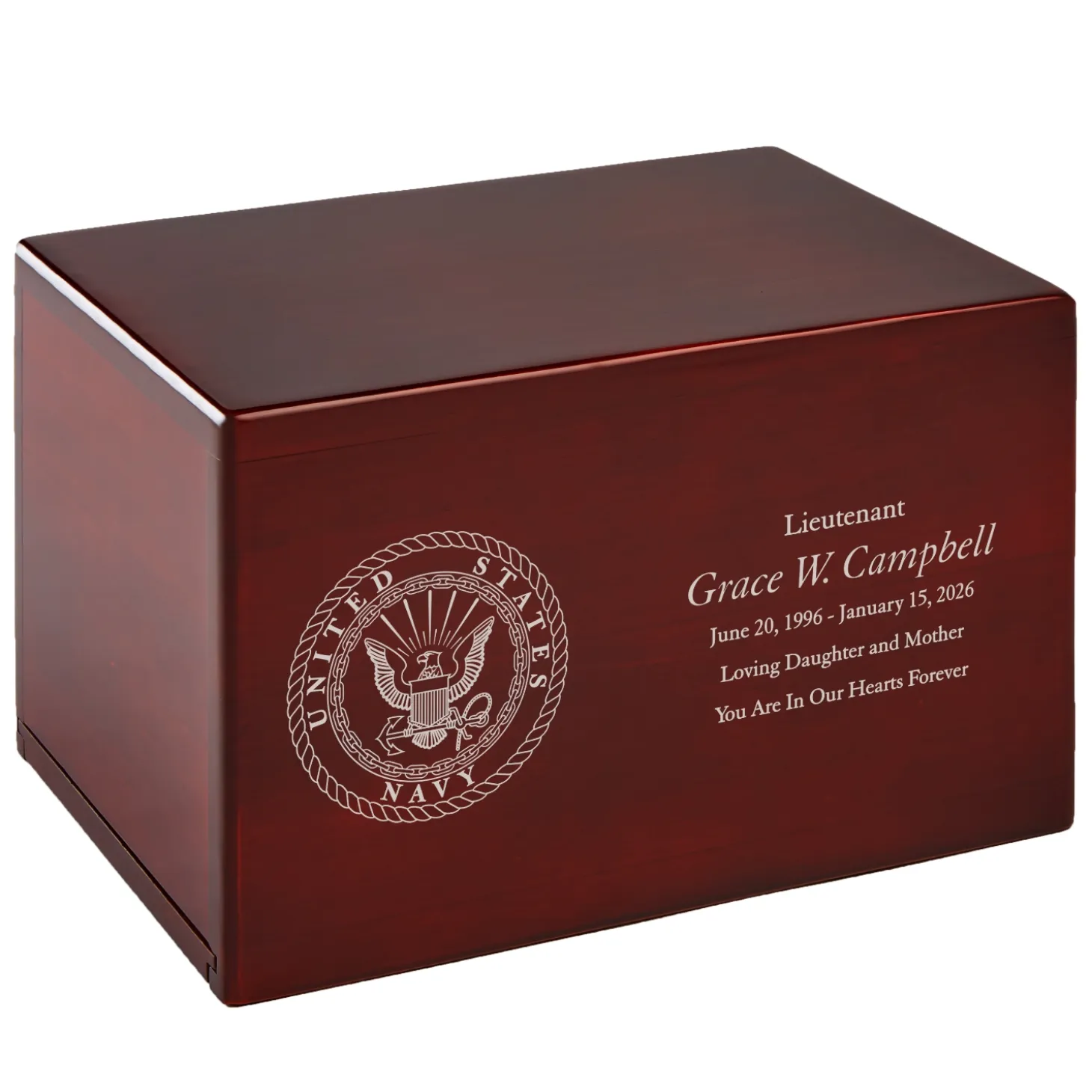 U.S. Navy® Seal Engraved Wood Cremation Urn