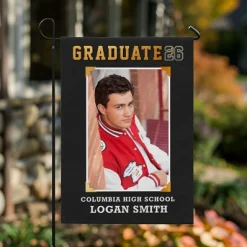 Varsity Letter Graduation Photo Garden Flag