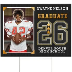 Varsity Letter Graduation Photo Yard Sign