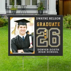 Varsity Letter Graduation Photo Yard Sign