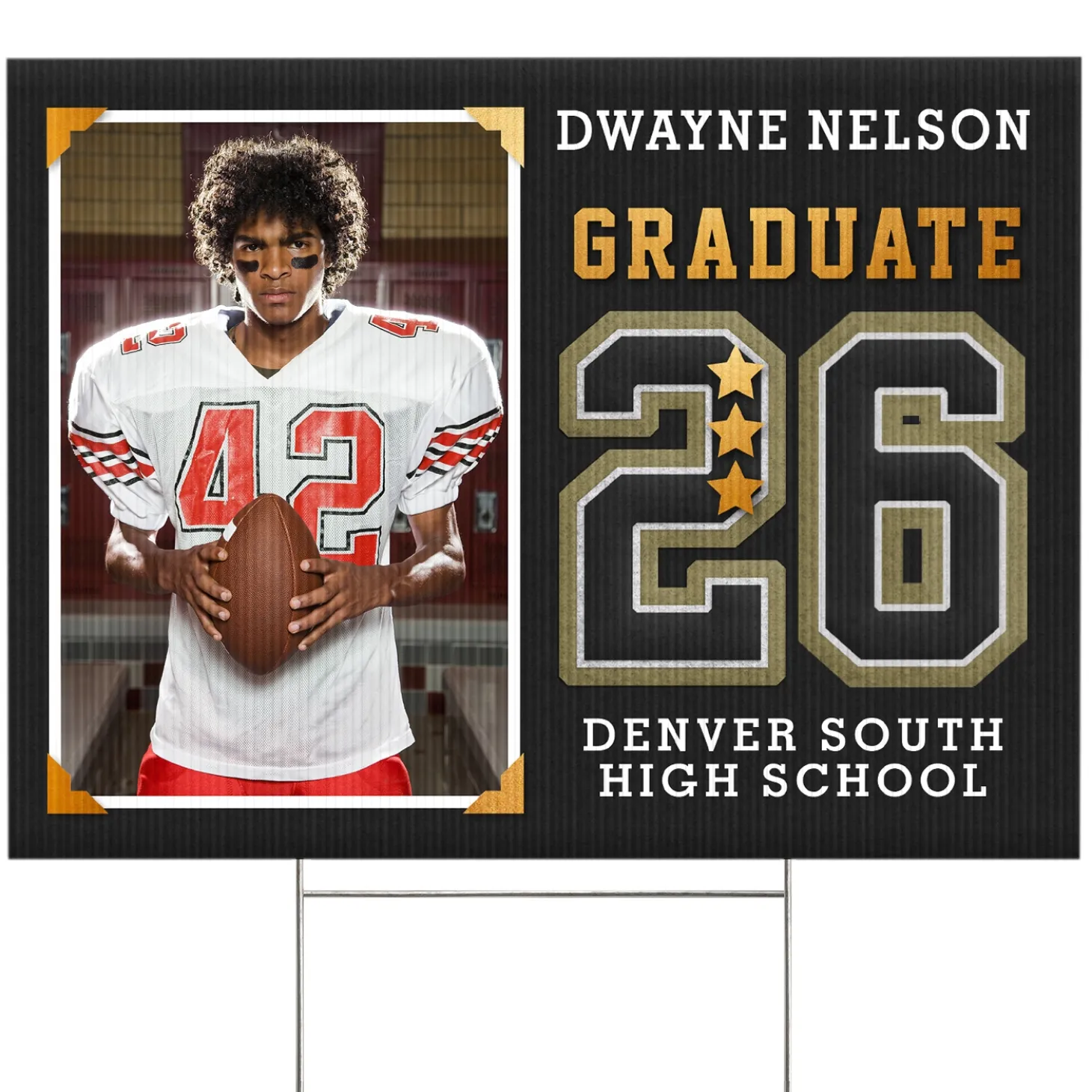 Varsity Letter Graduation Photo Yard Sign