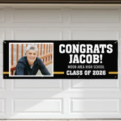 Varsity Stripe Graduation Photo Banner