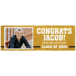 Varsity Stripe Graduation Photo Banner