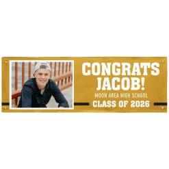 Varsity Stripe Graduation Photo Banner