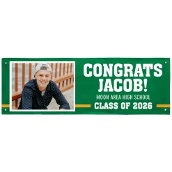 Varsity Stripe Graduation Photo Banner