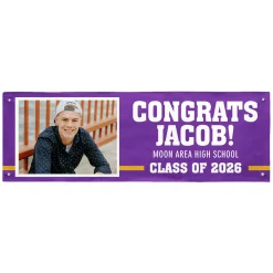 Varsity Stripe Graduation Photo Banner