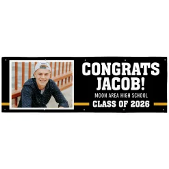 Varsity Stripe Graduation Photo Banner