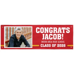 Varsity Stripe Graduation Photo Banner