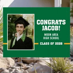 Varsity Stripe Graduation Photo Yard Sign