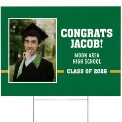 Varsity Stripe Graduation Photo Yard Sign