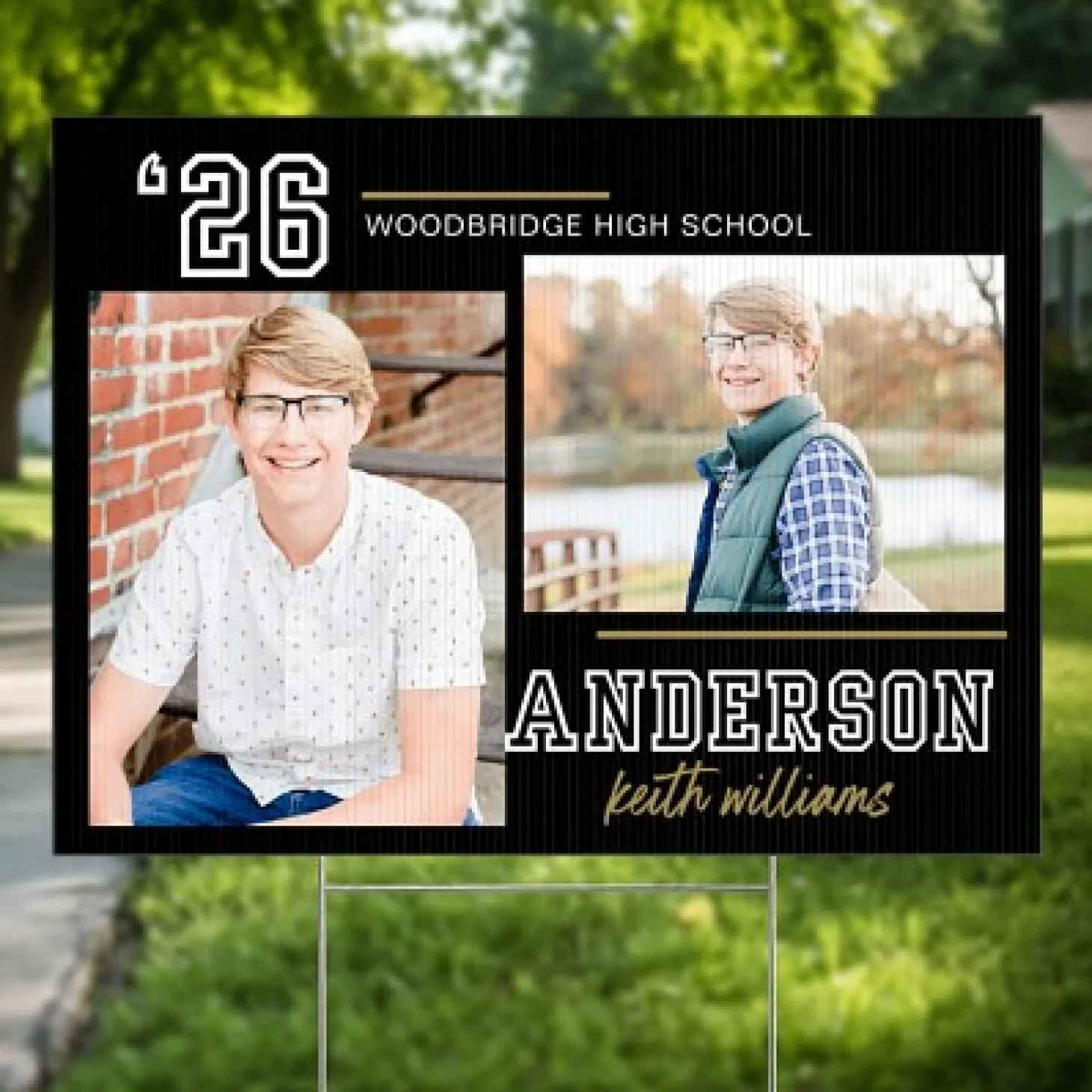 Varsity Year Graduation Photo Yard Sign