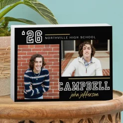 Varsity Year Graduation Photo Wood Block