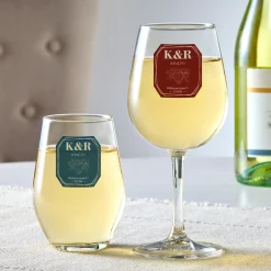 Vineyard Monogram Wine Glass