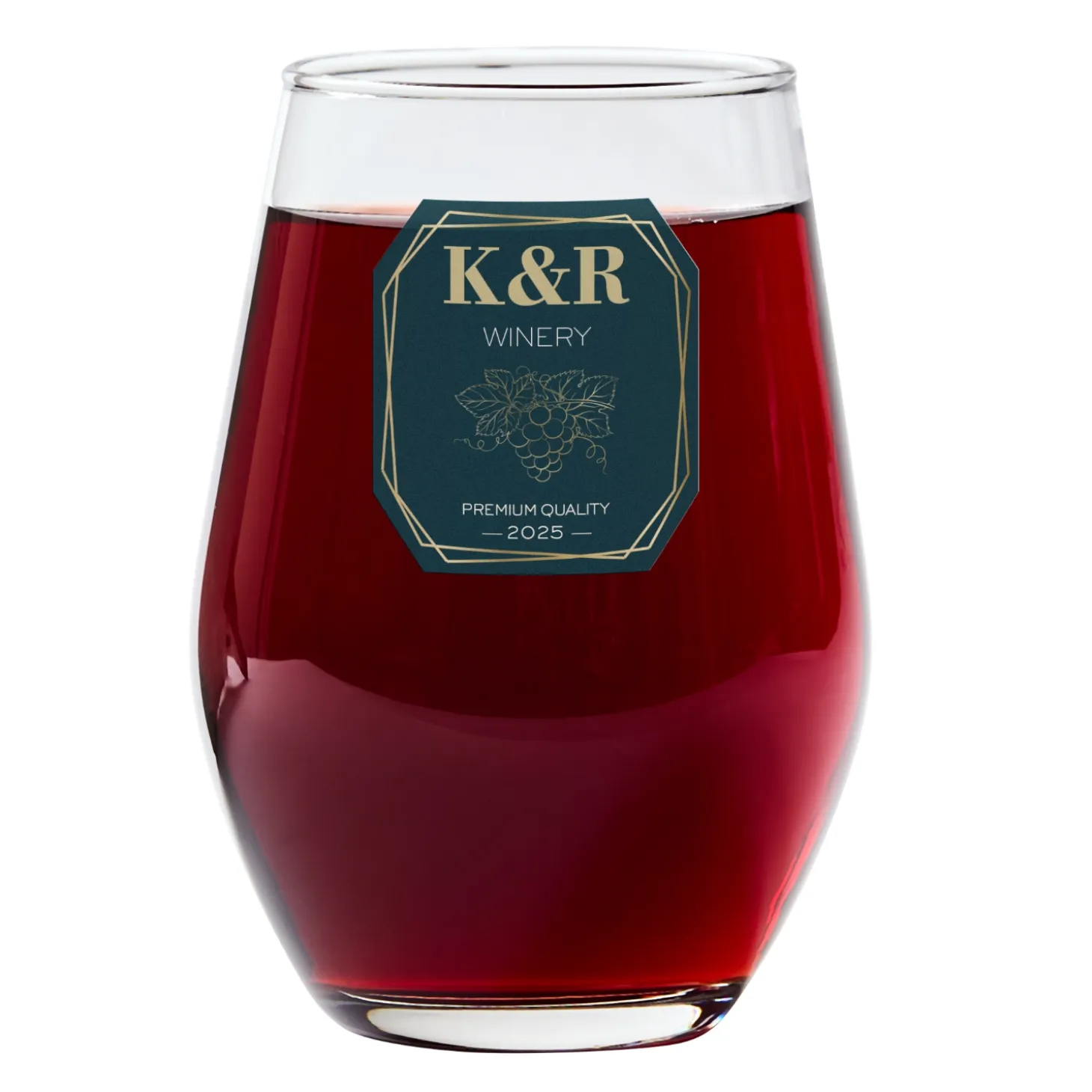 Vineyard Monogram Wine Glass
