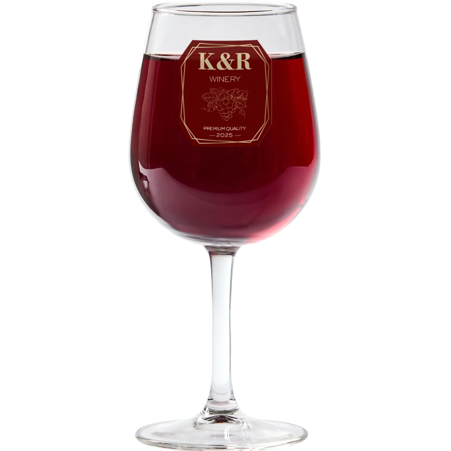 Vineyard Monogram Wine Glass