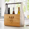 Vineyard Monogram Wood Wine Caddy
