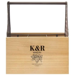 Vineyard Monogram Wood Wine Caddy
