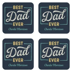 Vintage Best Dad Ever Wood Coasters